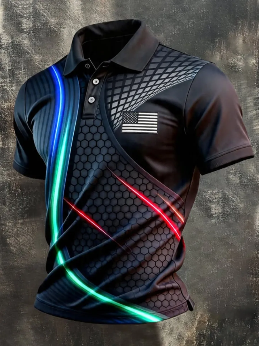 Men's 250Th Anniversary Printed Casual Polo Shirt