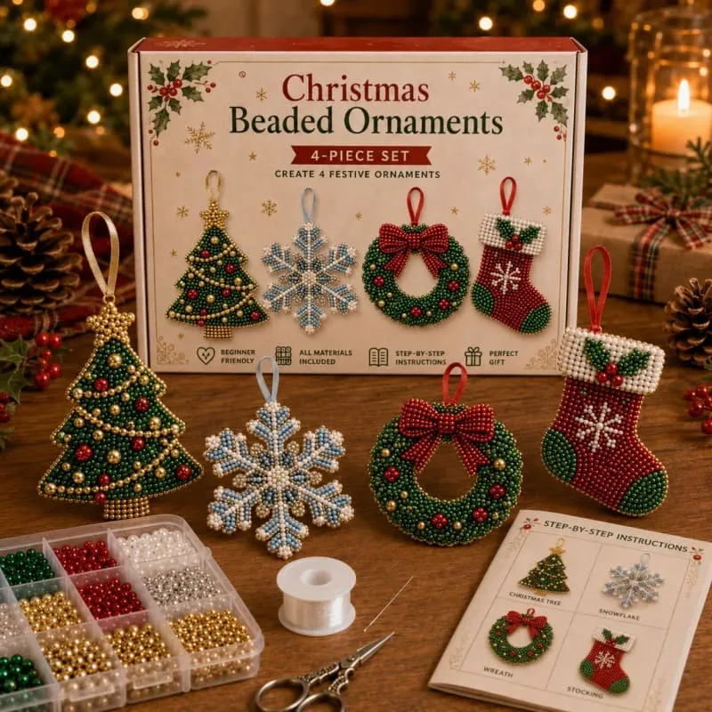 Christmas  Beaded Ornaments DIY Kit