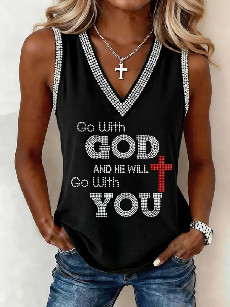 Women'S Faith Art Commemorative Pattern Printed Comfortable Tank Top