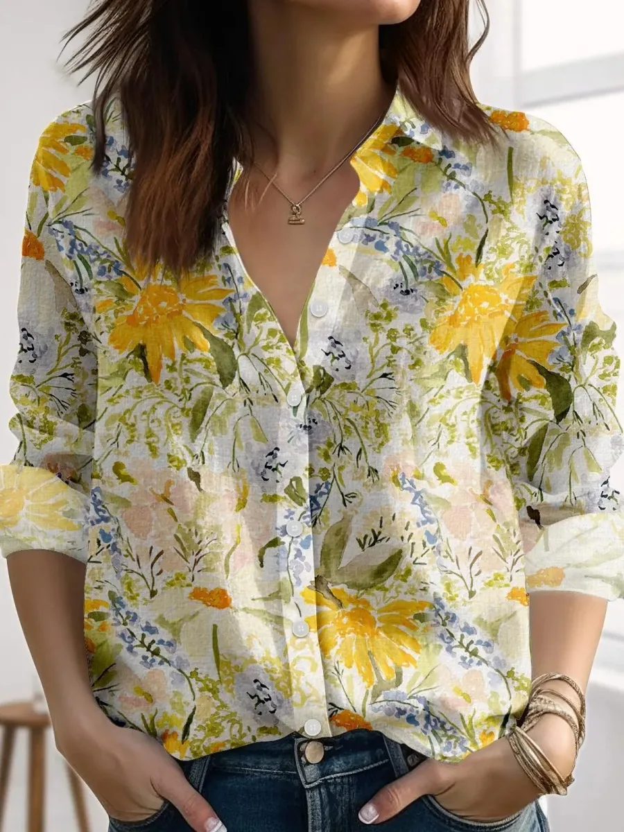 Watercolor Floral Shirt