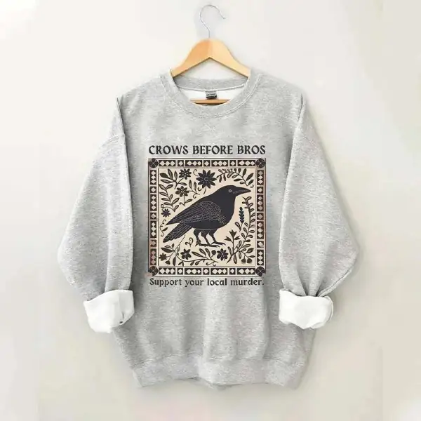 Raven Botanical Folk Art Sweatshirt