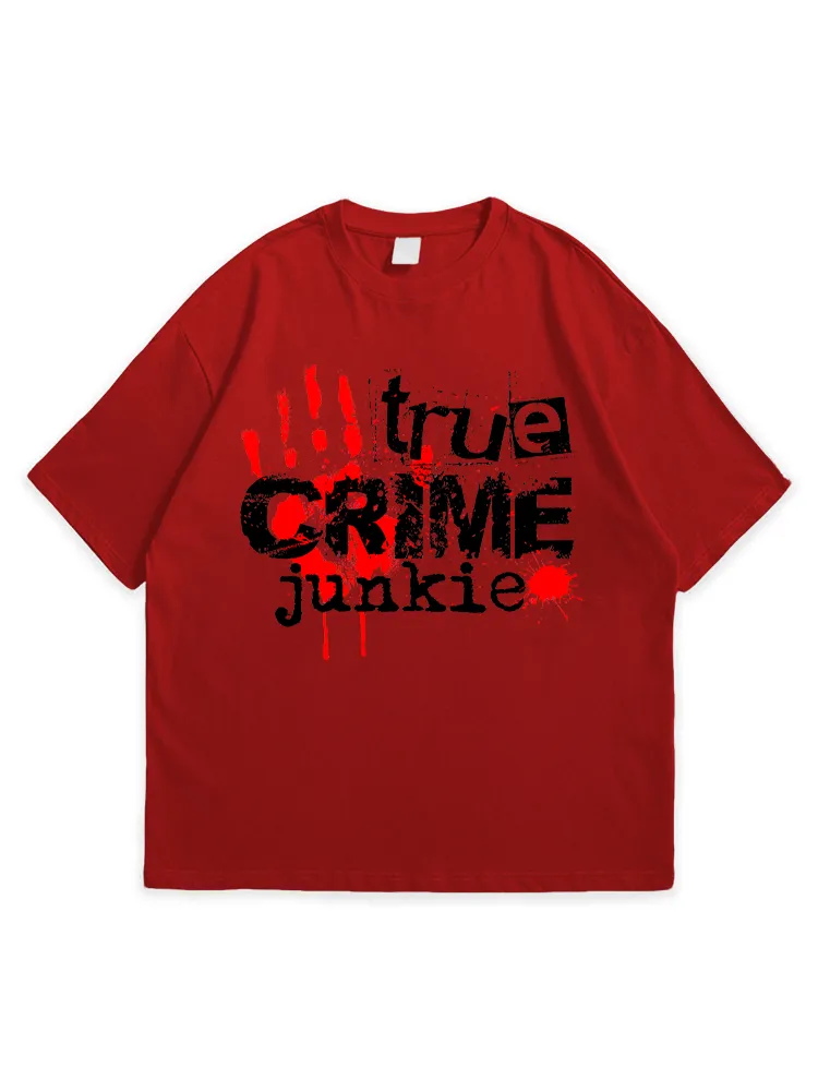 Men'S Halloween Ture Crime Junkie Leisure Round Neck  T-Shirt