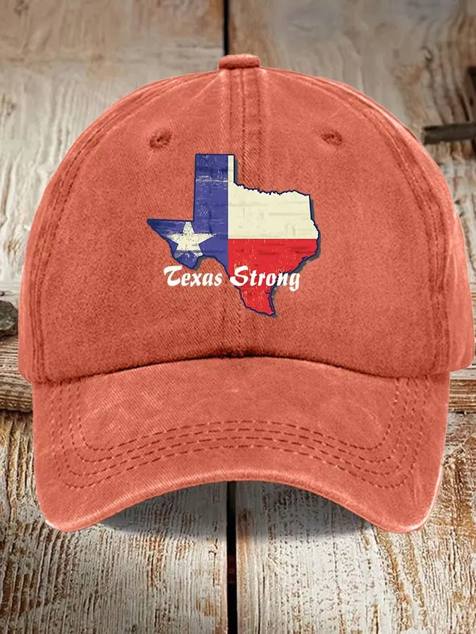Retro Texas Strong Print Baseball Cap