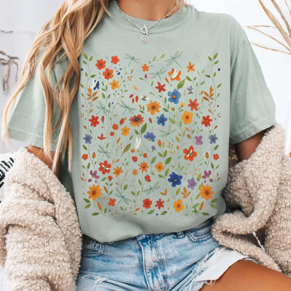 Dragonfly Wildflowers T-Shirt