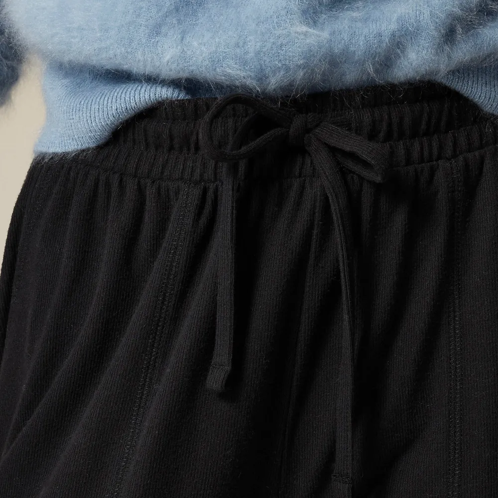 Soft Rib Wide-Leg Pants