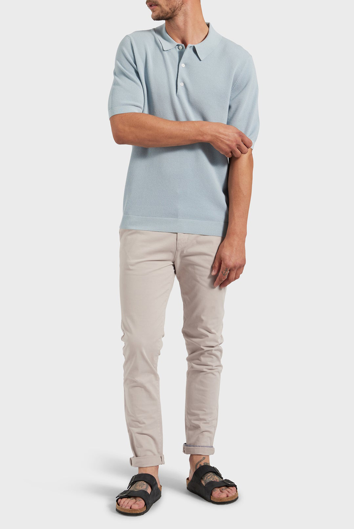 Riley Knit Polo- Air blue