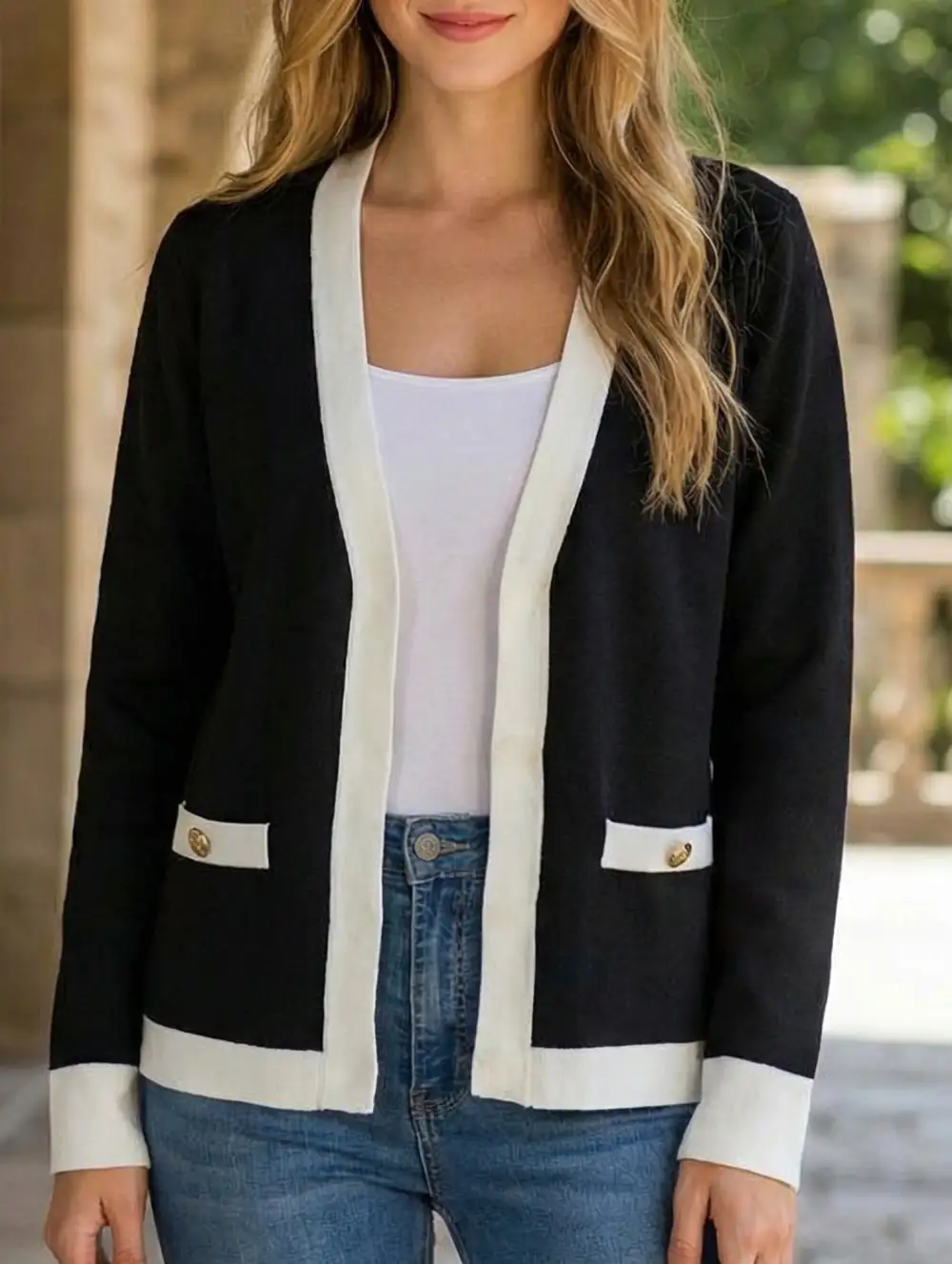 V Neck Knitted Cardigan