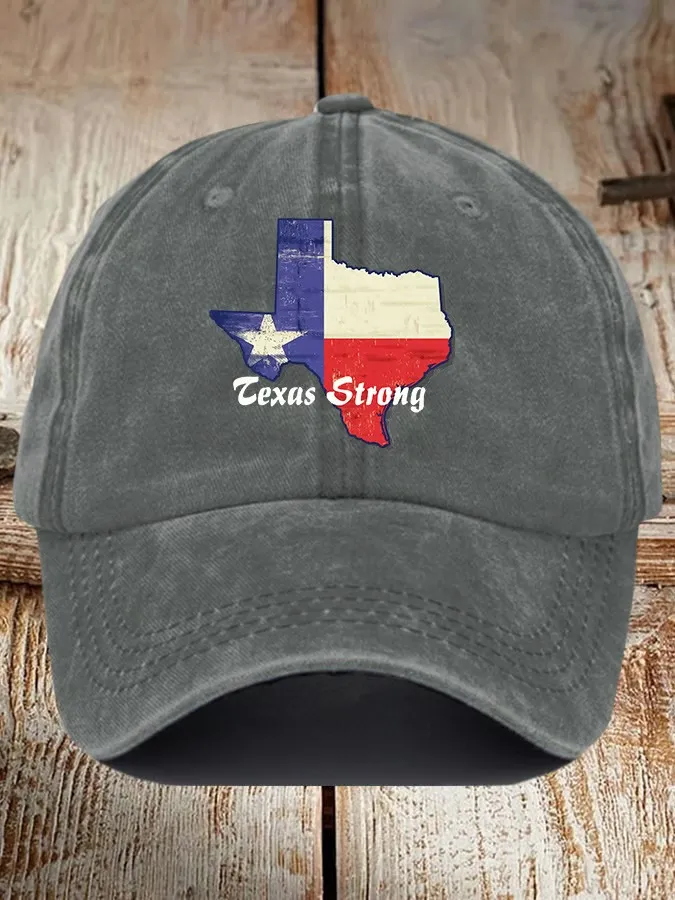 Retro Texas Strong Print Baseball Cap