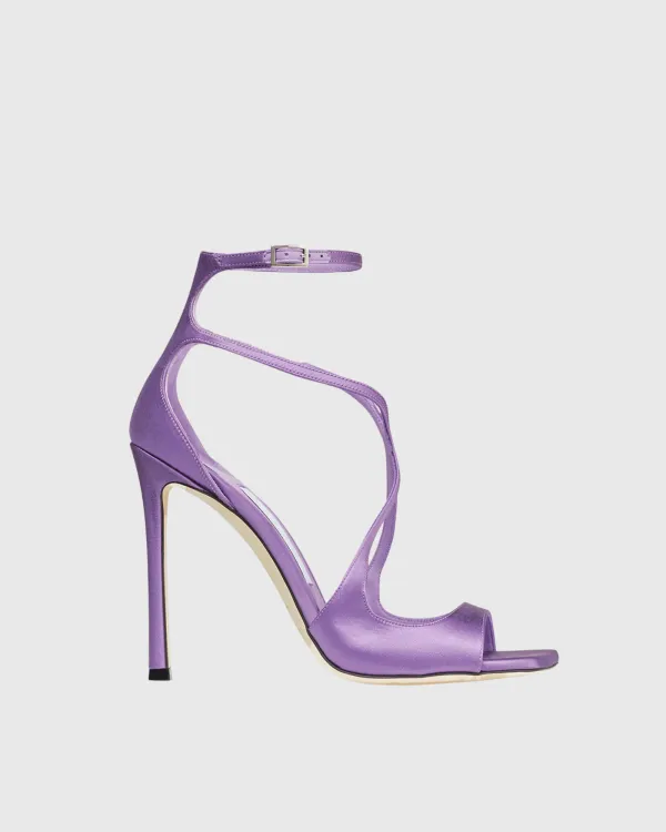 Strap Satin Sandals in Violet
