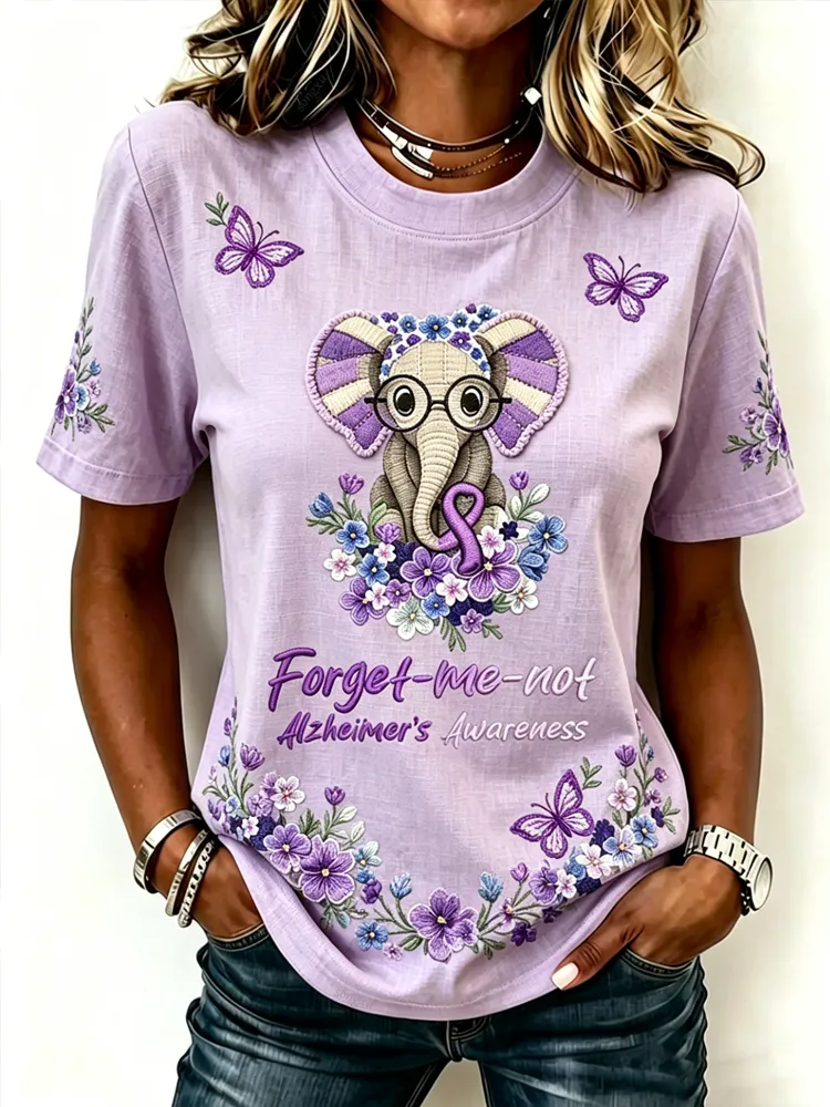 Women'S Cotton And Linen Flower Printing Top