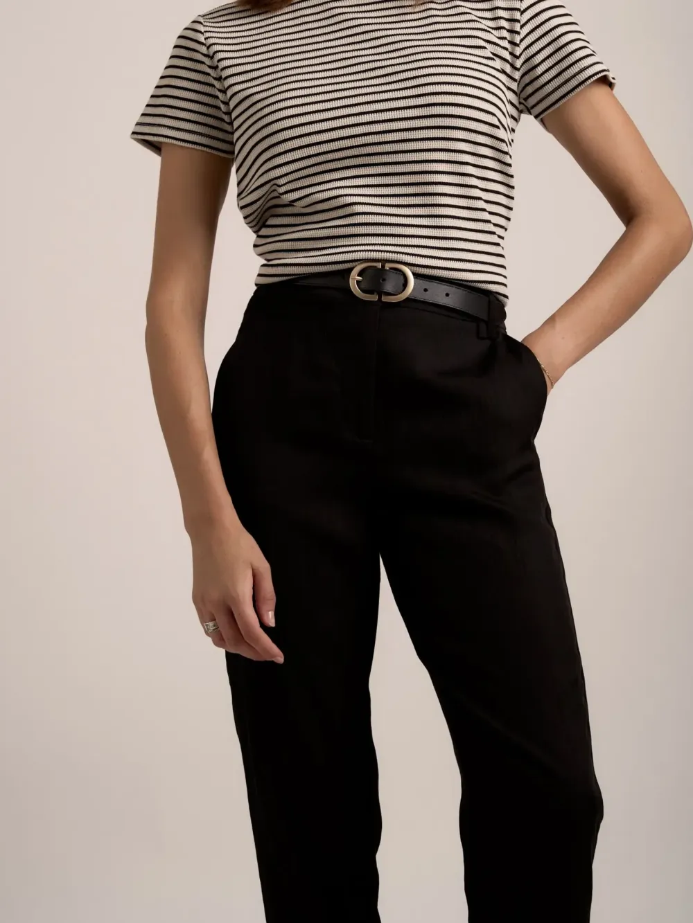 Black The Slim Leg Pants