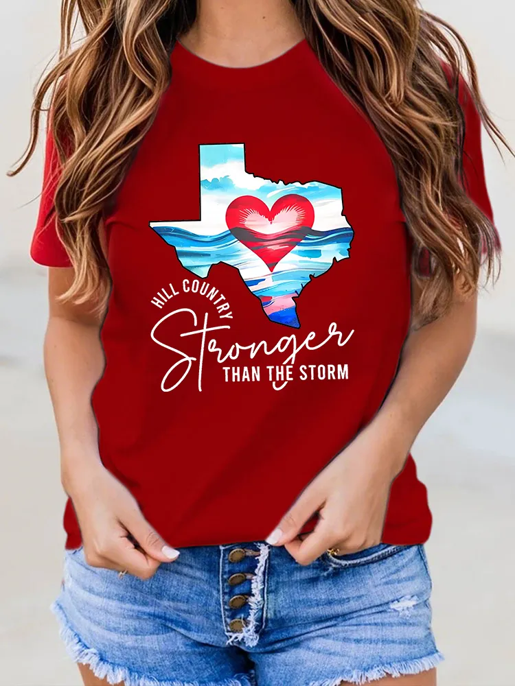 Ladies Stronger Than The Storn Versatile Round Neck Shirt