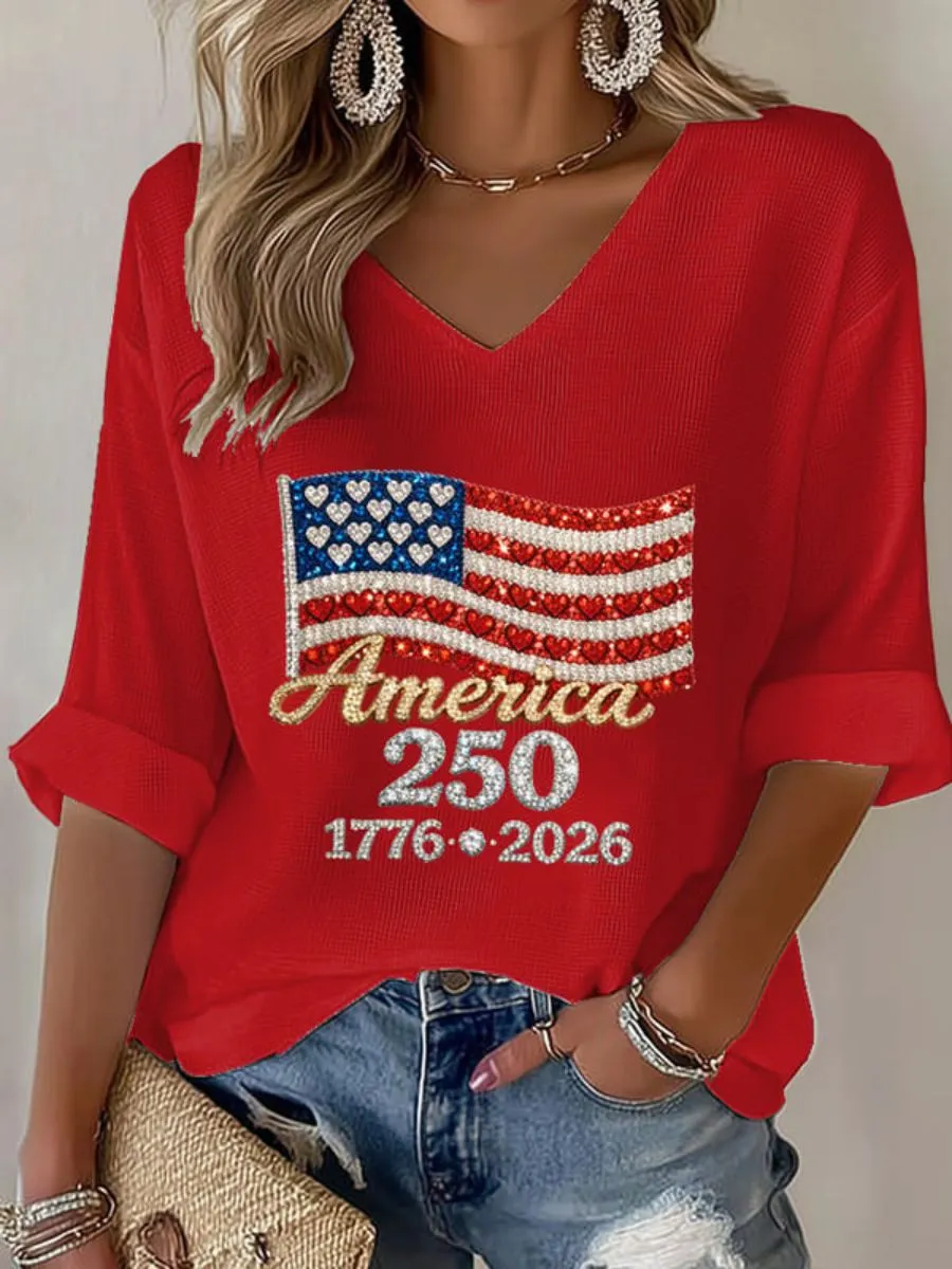 women  250th Anniversary Printed Top
