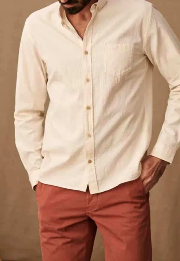 Cotton Linen  Shirt-Beige