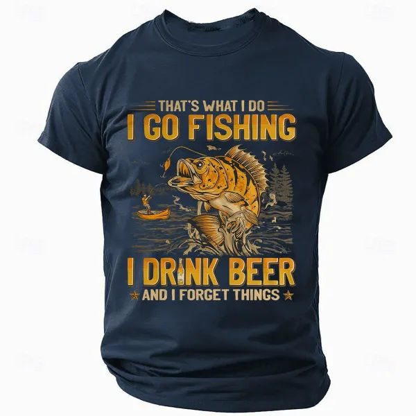Fishing And Beer Lifestyle Graphic T-Shirt