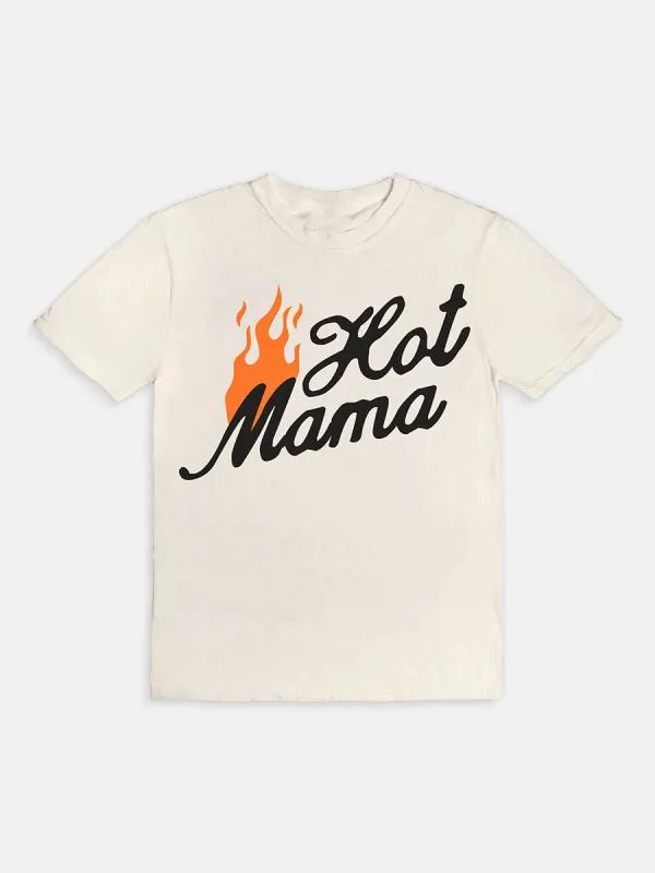 Women's Front HOT MAMA Round Neck T-Shirt