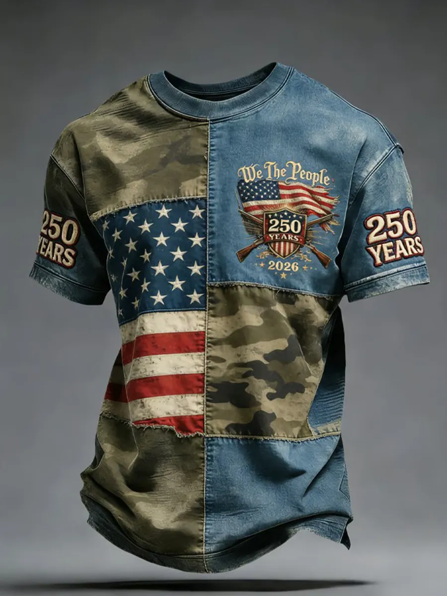 American Men'S 250Th Anniversary Printed T-Shirt