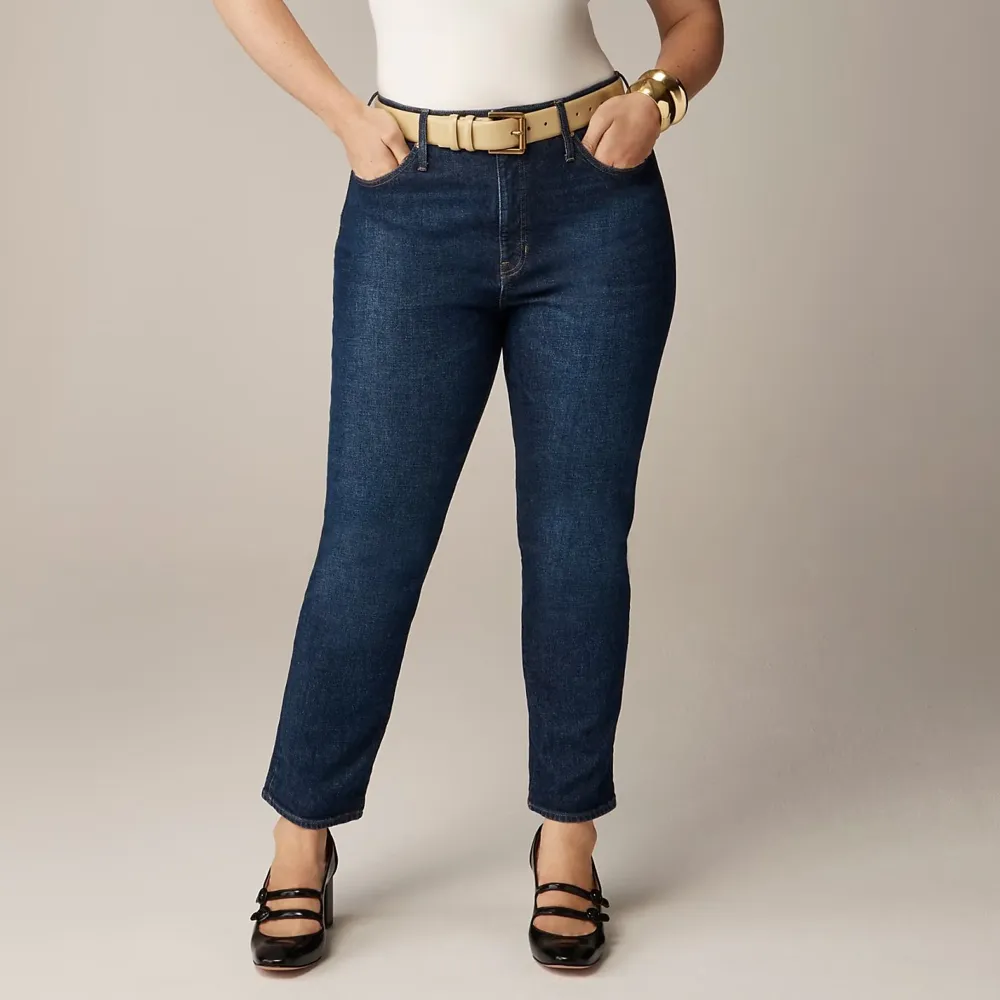 High-Rise Straight Jeans Semi-Stretch