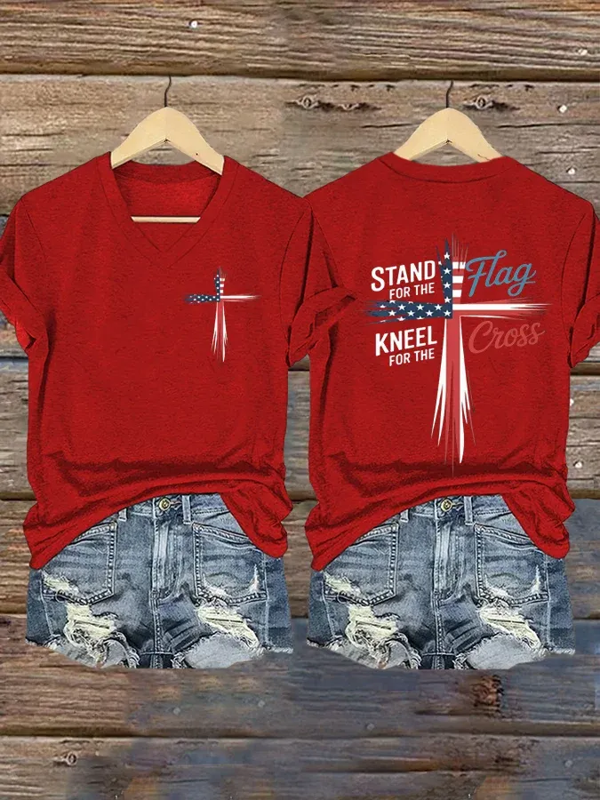 Women's Faith Print V-Neck T-Shirt