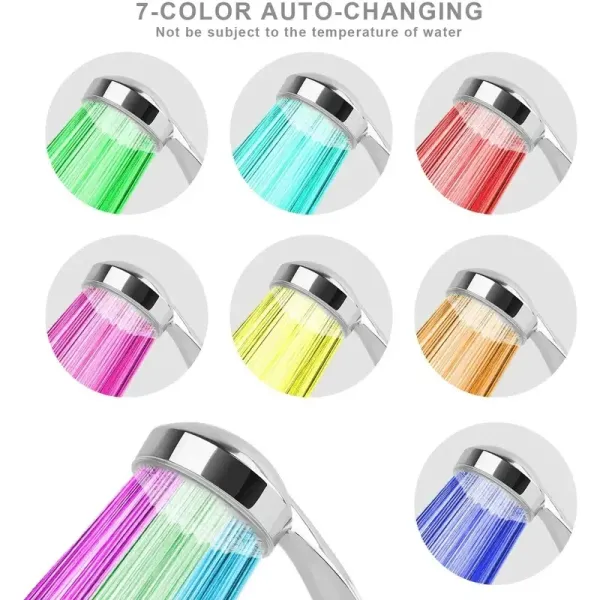 High Pressure Shower Head with Colors Changing LED