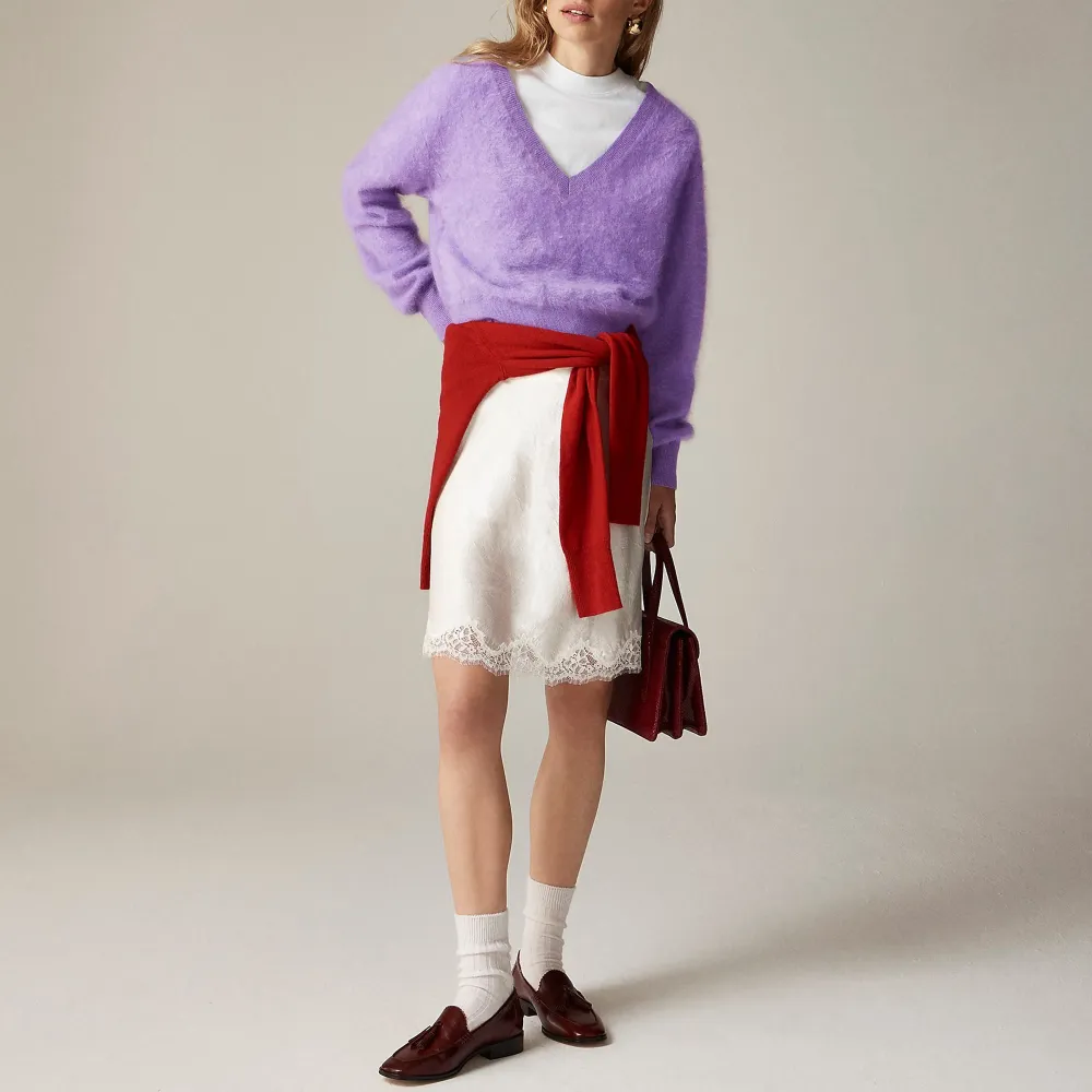 V-Neck Cashmere Cropped Sweaters