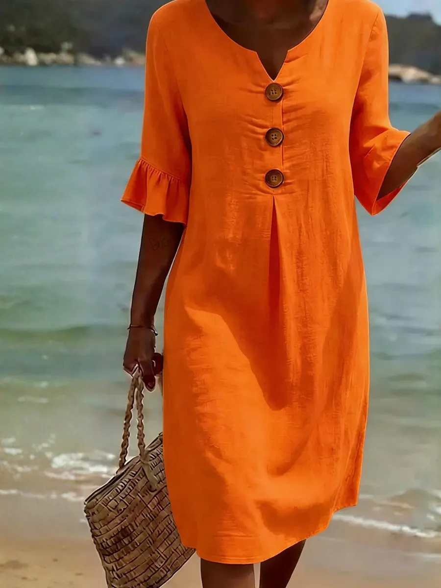 Women's Casual Cotton Linen Dress