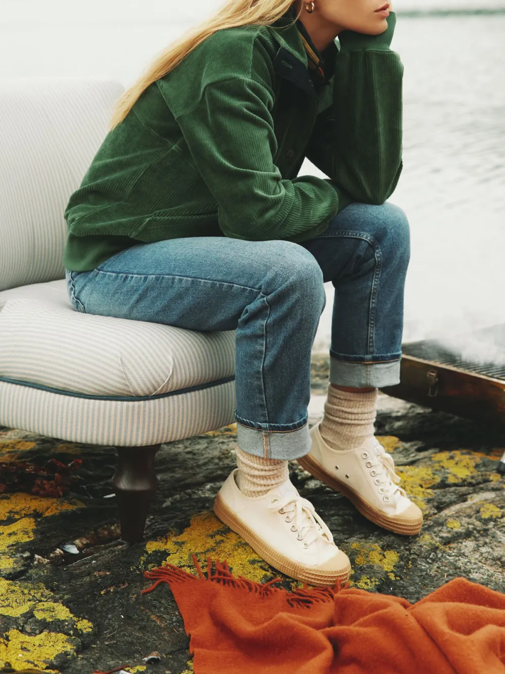 Green Corduroy Sweatshirt