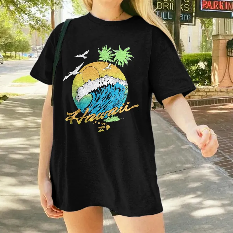 Hawaiian Sunshine Scene Printed Tee