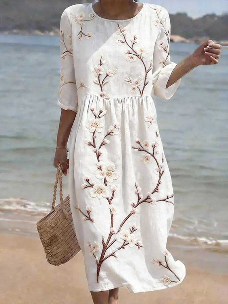 Women's Casual Cotton Linen Dress