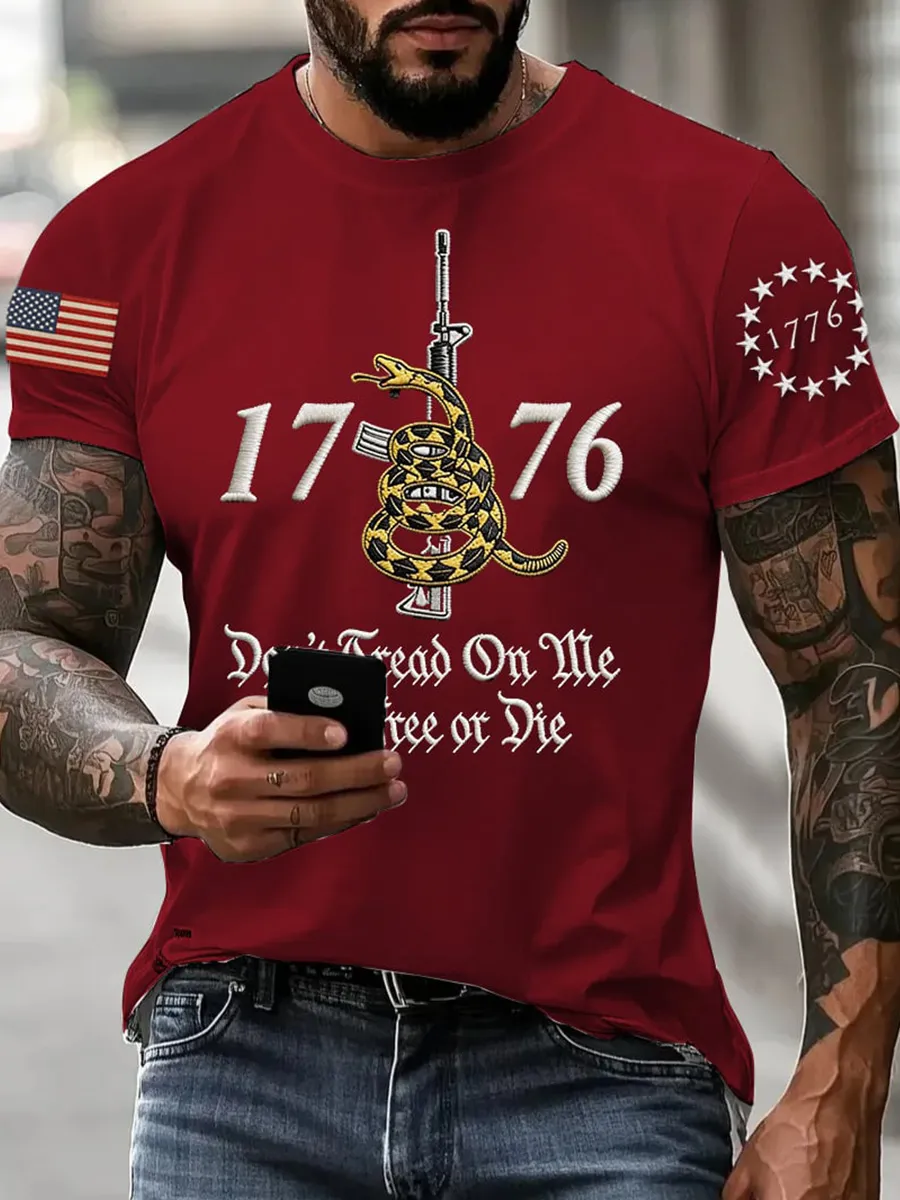 Men's Don't Tread on Me Printed Short-Sleeve T-Shirt