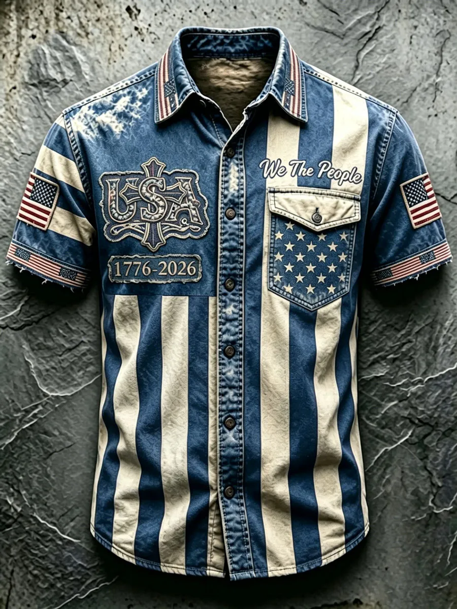 Men'S 250Th Anniversary National Faith Print  Shirt