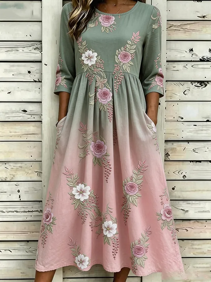 Women's floral printed casual dress