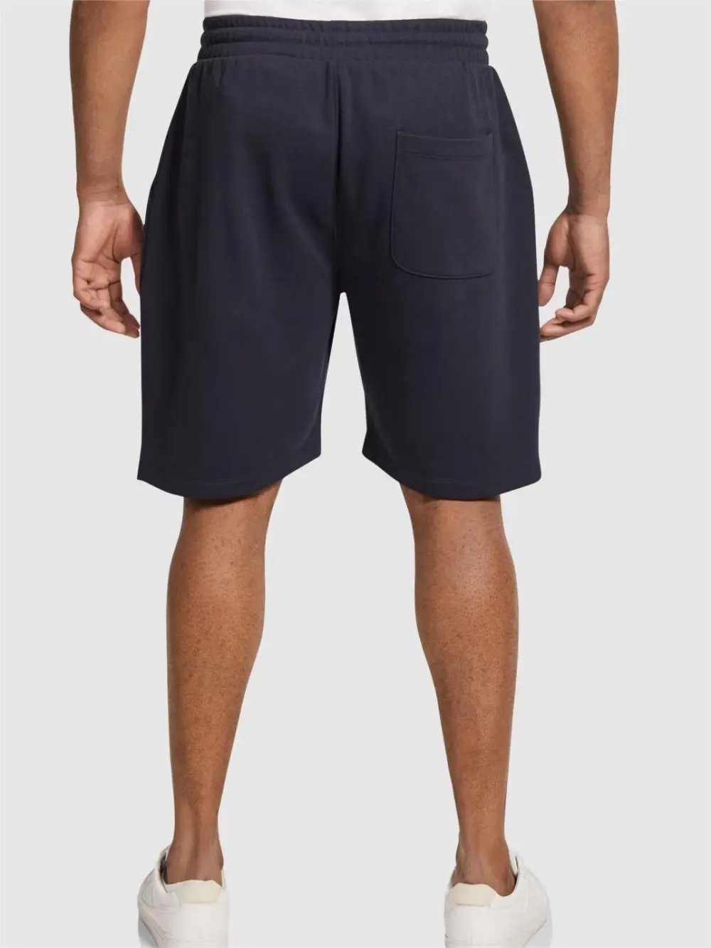 NAVY BLUE KNIT SHORTS WITH RELAXED FIT FOR LEISURE WEAR