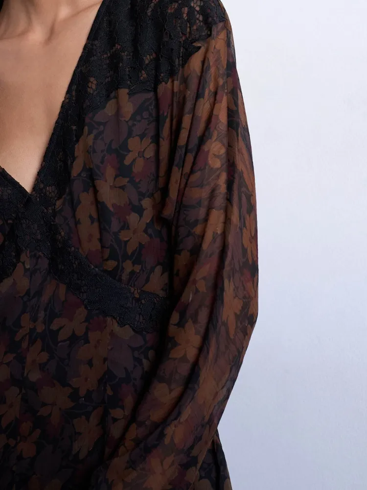 Floral V-Neck Mini Dress