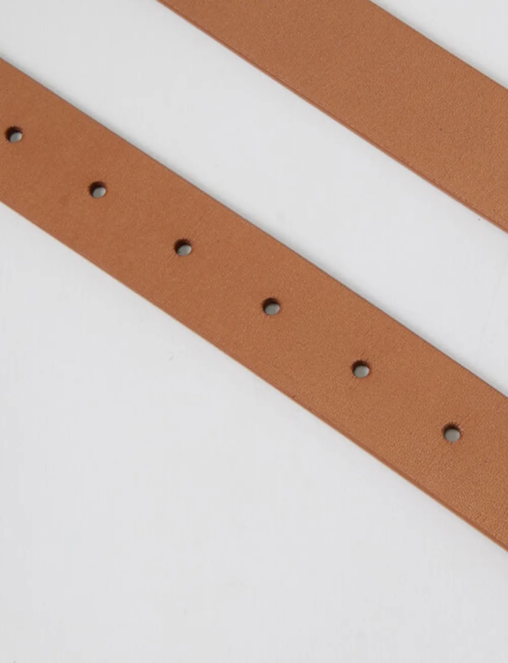Brown Leather Belt With Metal Buckle