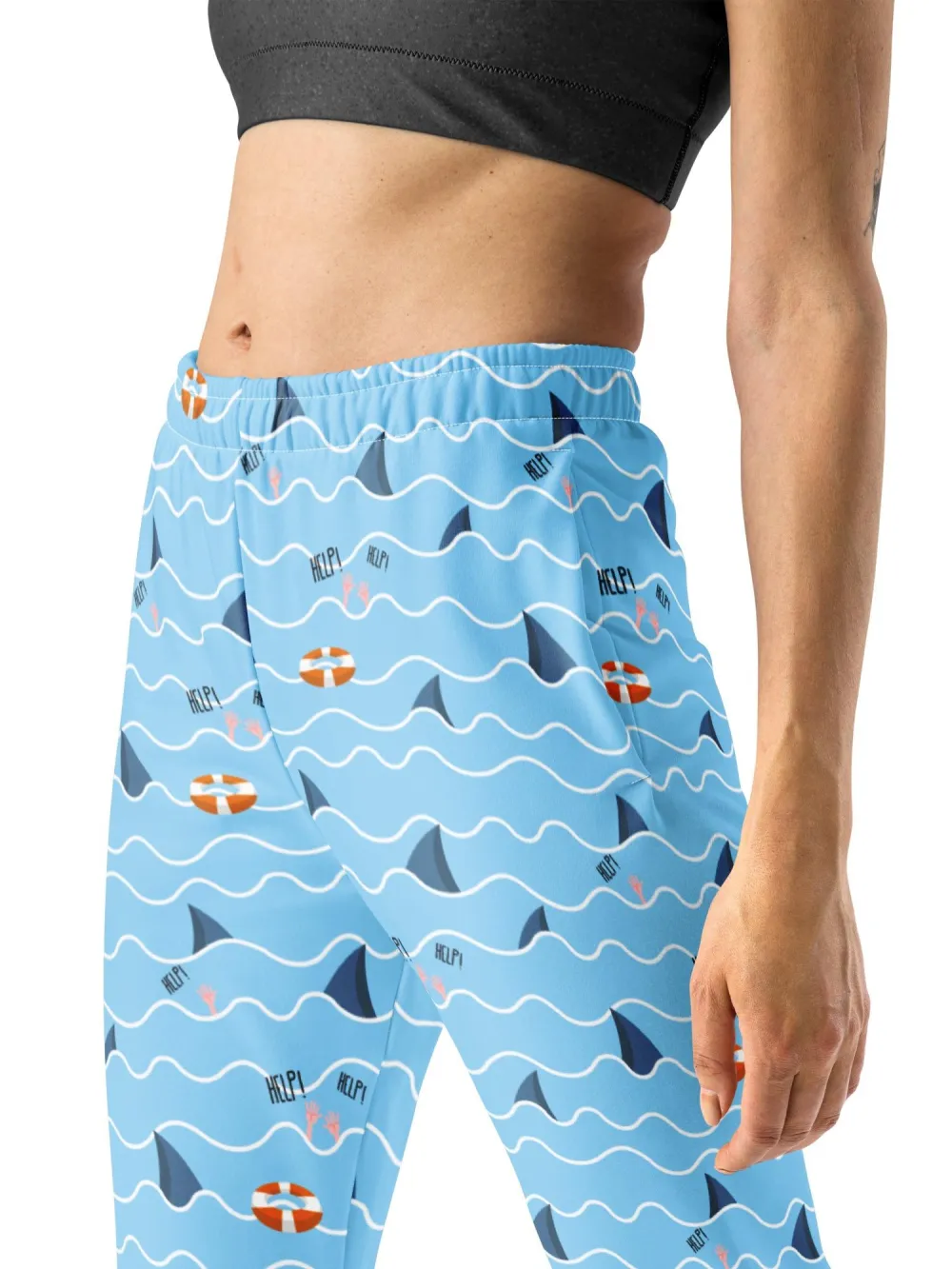 Shark Fin Print Joggers