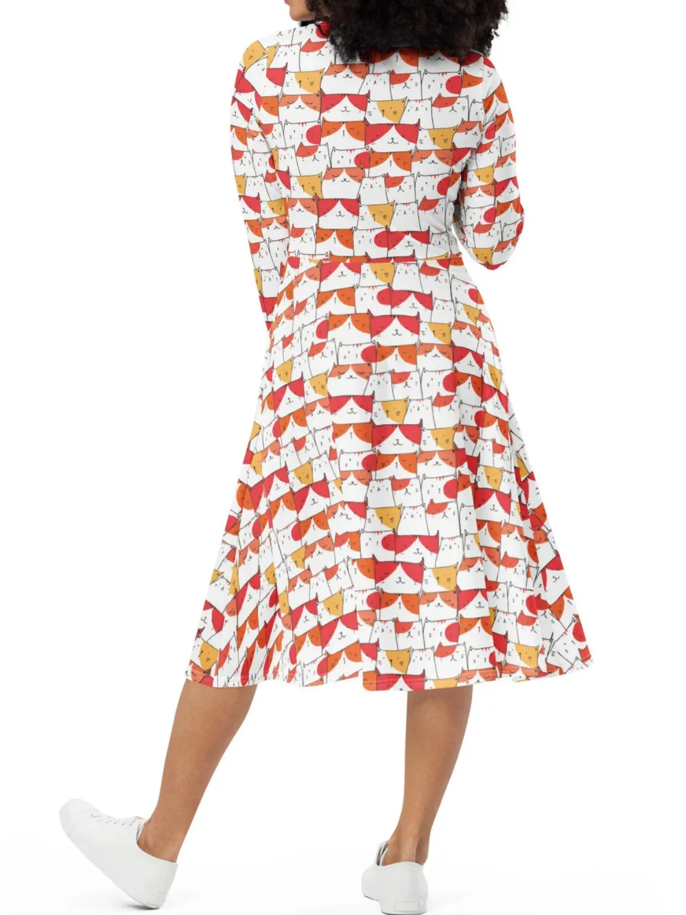 Cute Cat Print Dress