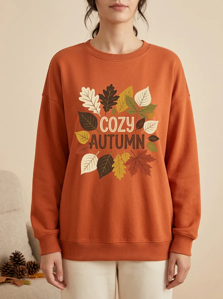 Comfort Rust Printed Women's Graphic Sweatshirt