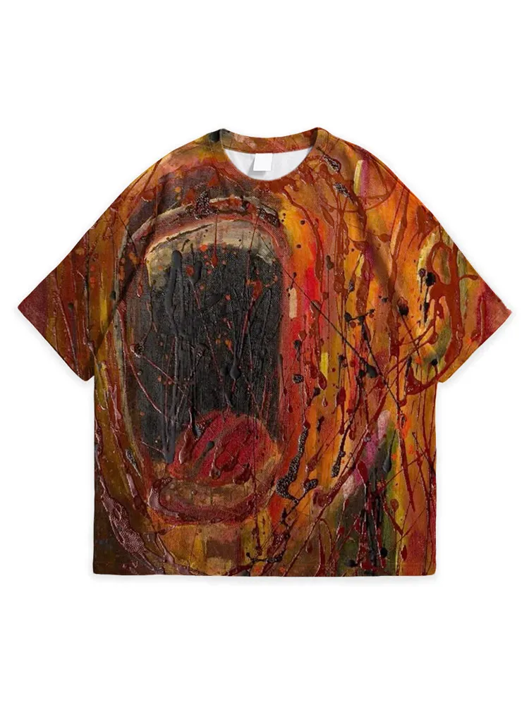 Men'S Halloween Classic artistic personality Simple Round Neck Top Tshirt