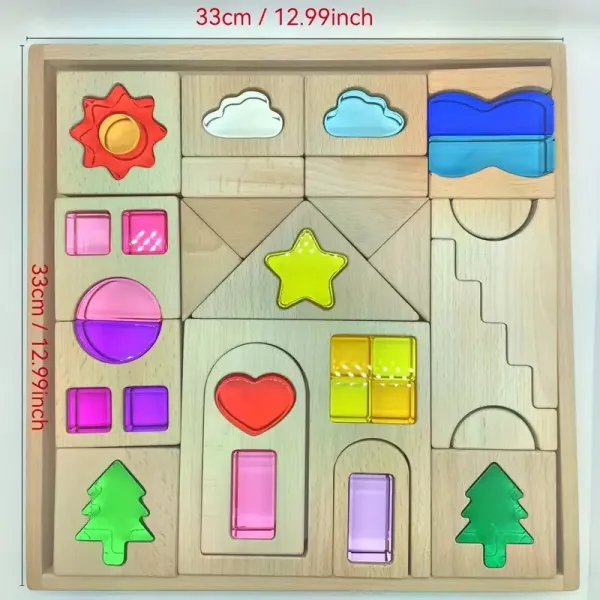 Colorful Cartoon Geometric Building Blocks