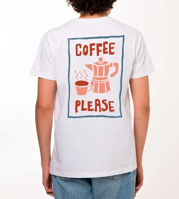 Coffee Utensil Graphic White T-Shirt