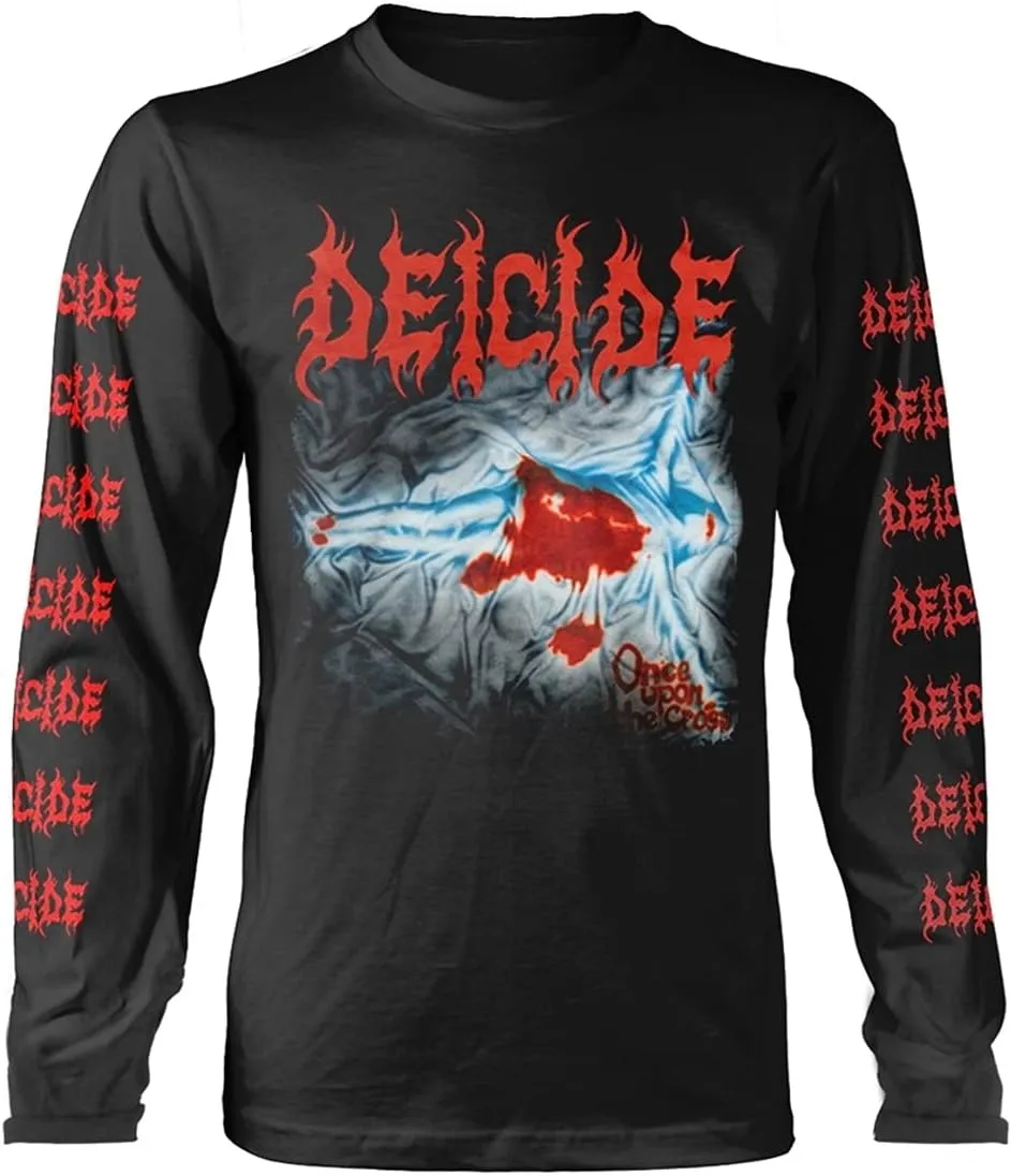 Men's Deicide Printed Round Neck Casual Long Sleeve T-Shirt
