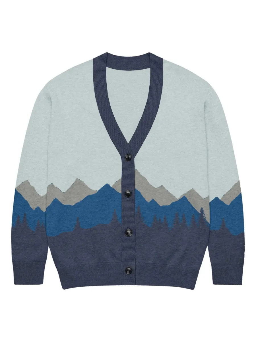 Layered Mountain Print Cardigan