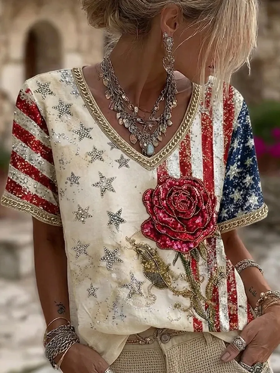 Women's USA 250th Anniversary Print T-Shirt