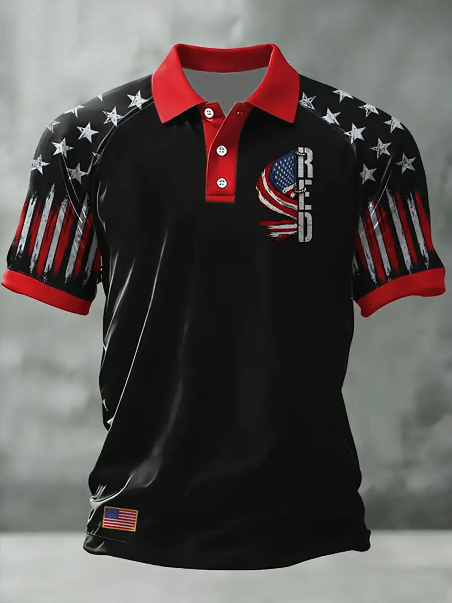 Men'S Red Friday Print Casual Top
