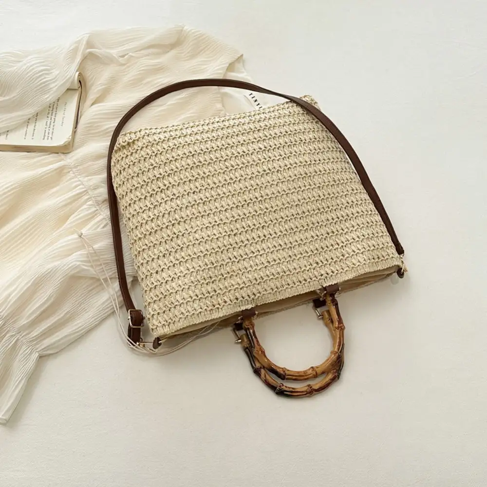 Bamboo Handle Handbag Shoulder Bag
