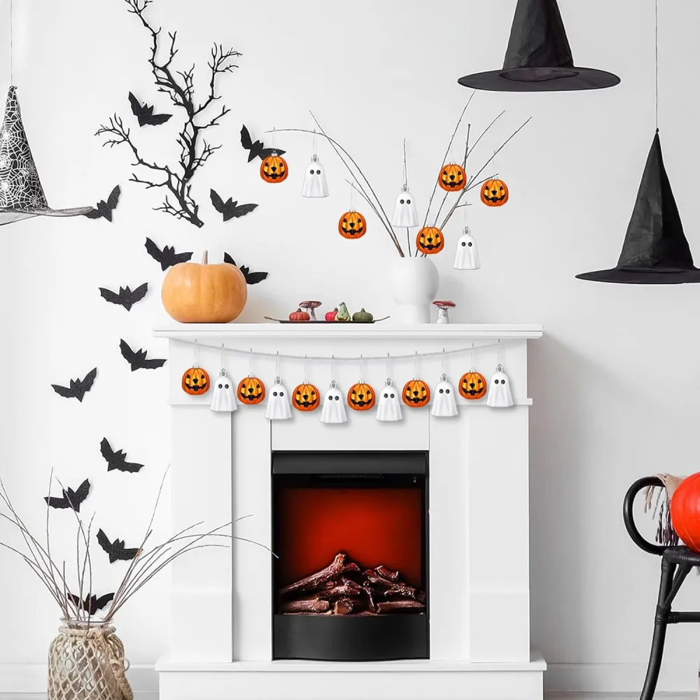 20Pcs Halloween Pumpkin Ghost Wooden Creative Home Wall Decor