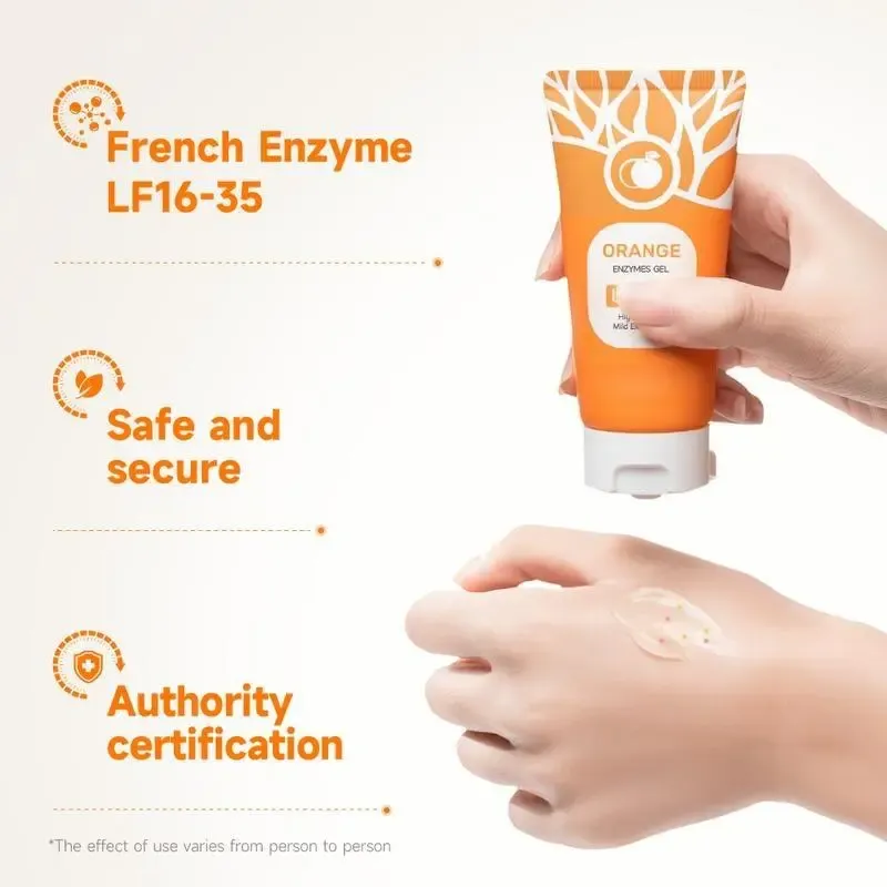 【Hot】Brightening Orange Enzyme Exfoliating Gel – Facial Cleansers-Gentle Pore Minimizer & Skin Renewal for Sensitive Skin – Vegan, Cruelty-Free Facial Care with Citrus Extract (100g)