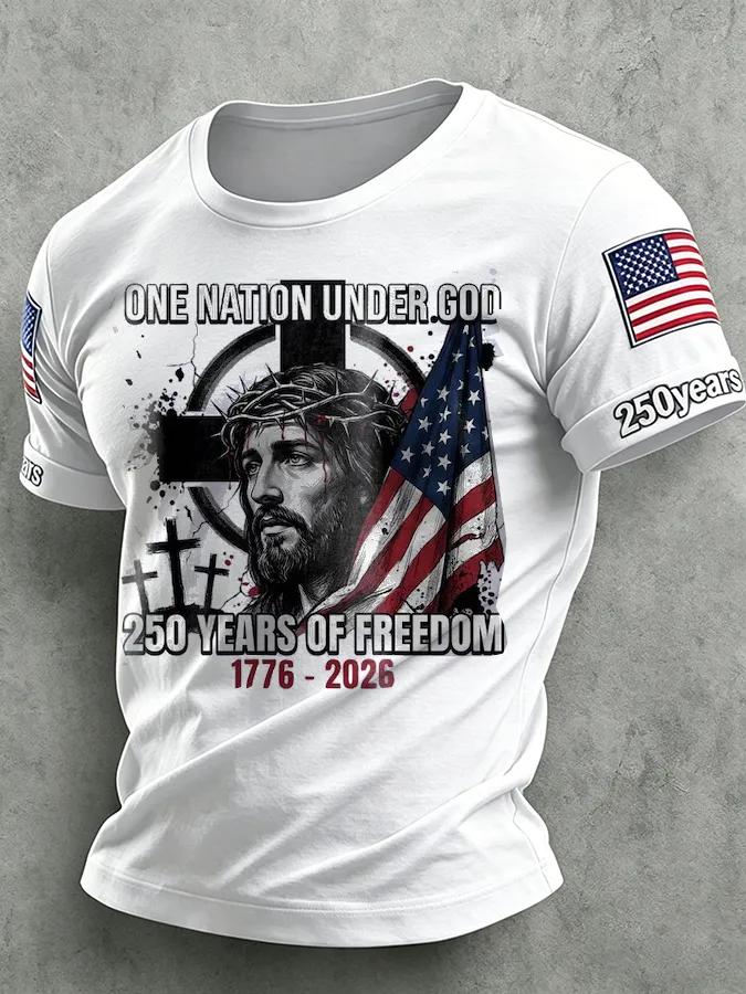 Men'S America Flag Printed Casual T-Shirt