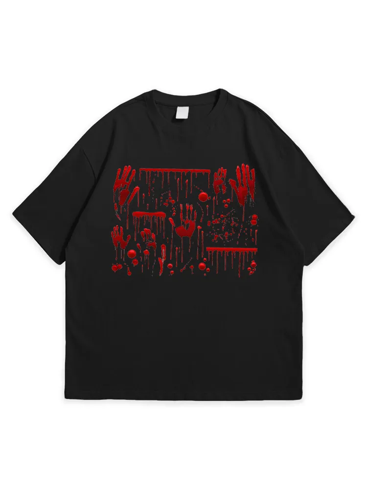 Men'S Halloween Artistic Personality Simple Round Neck  T-Shirt